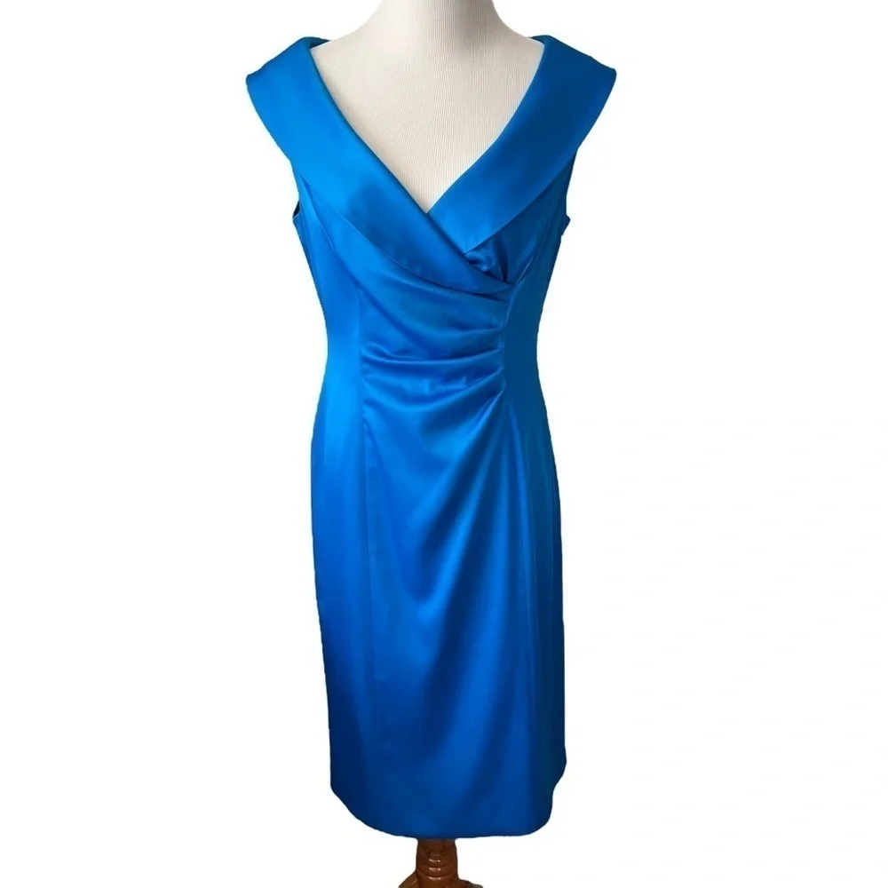 Jones New York Blue Sleeveless Sheath Dress Size 8